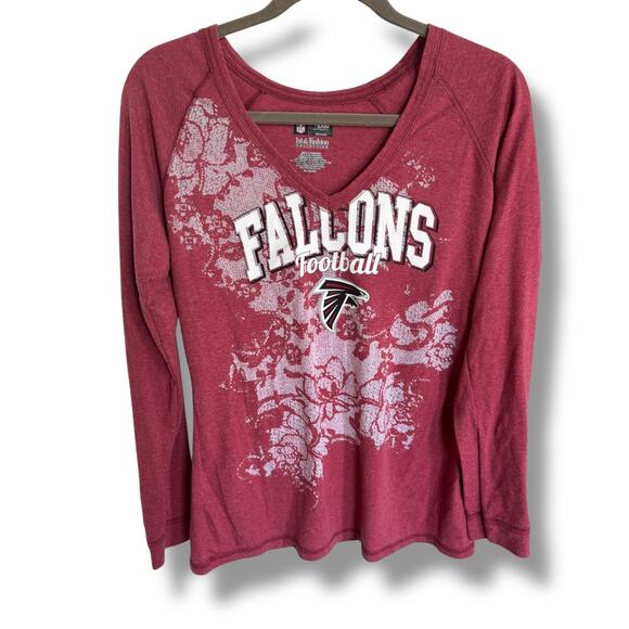 5/$65 ‎   Atlanta Falcons Women's Long Sleeve V-Neck Tee - XL - Picture 3 of 5